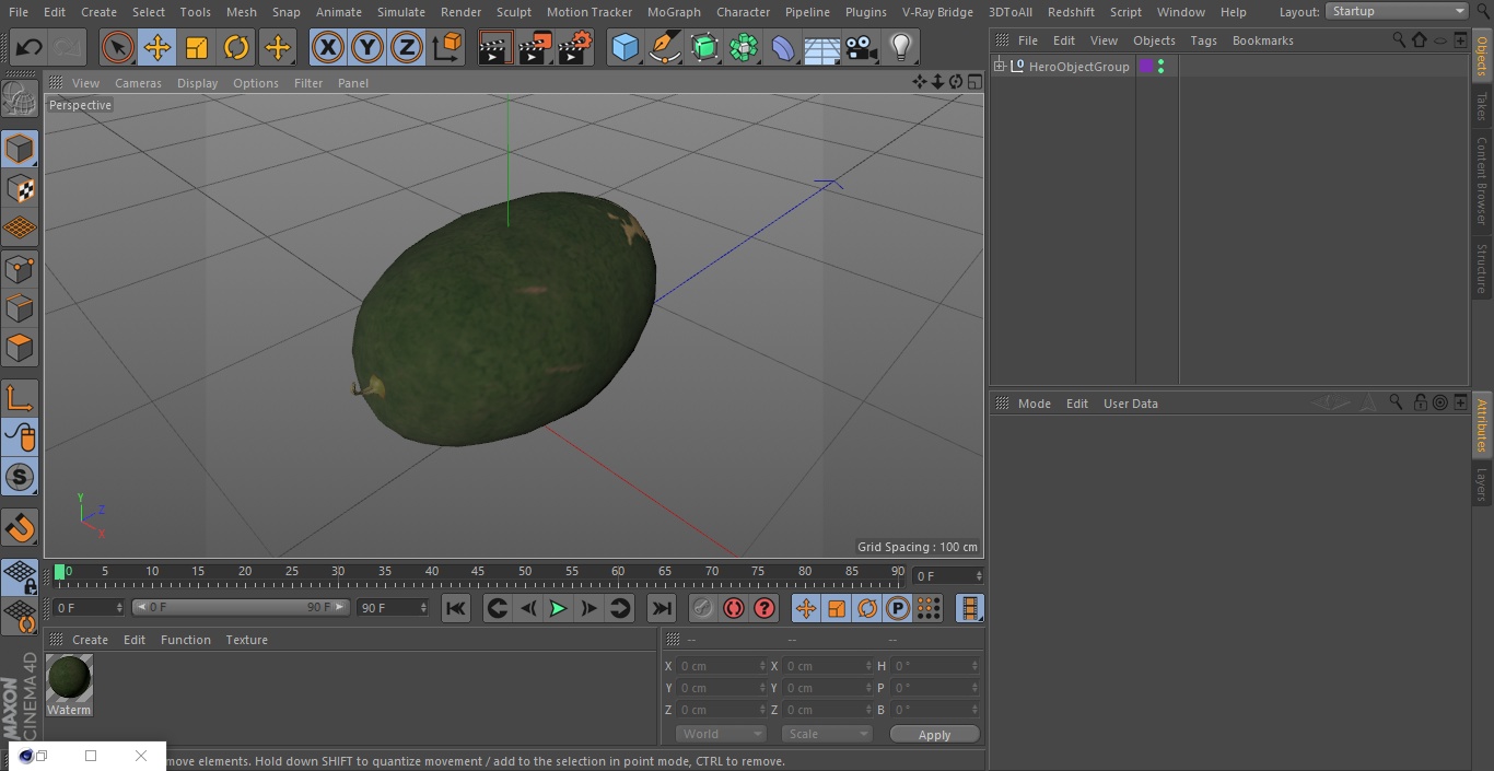 3D Watermelon Dark Green