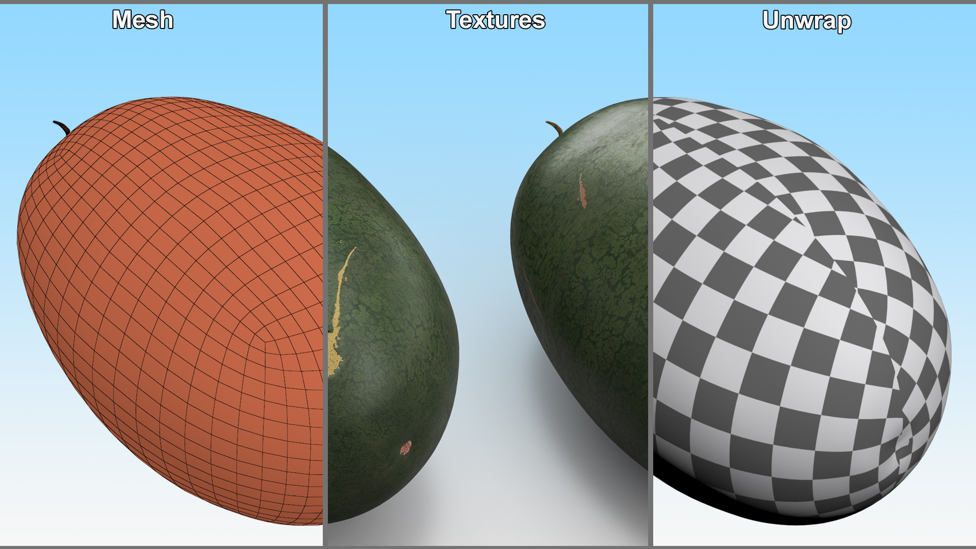3D Watermelon Dark Green