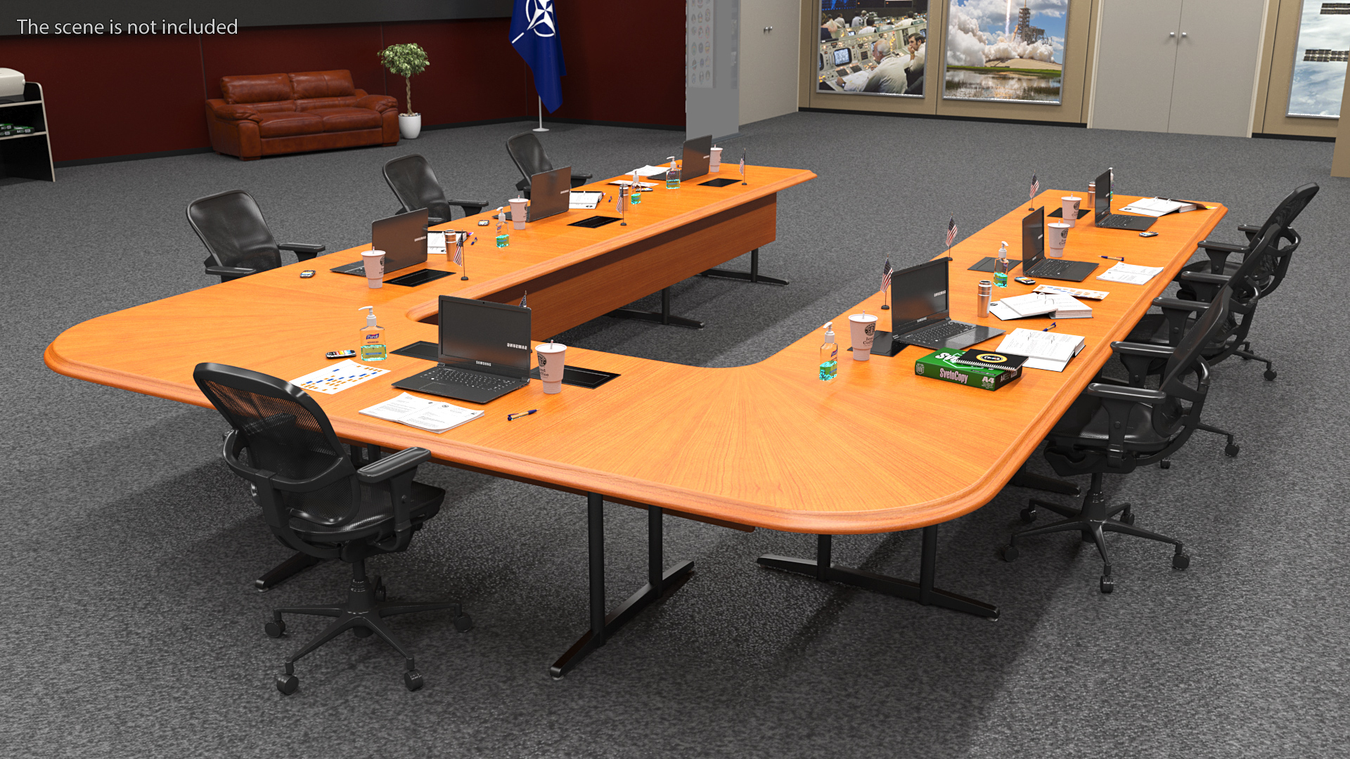 3D Modern U Shape Conference Table