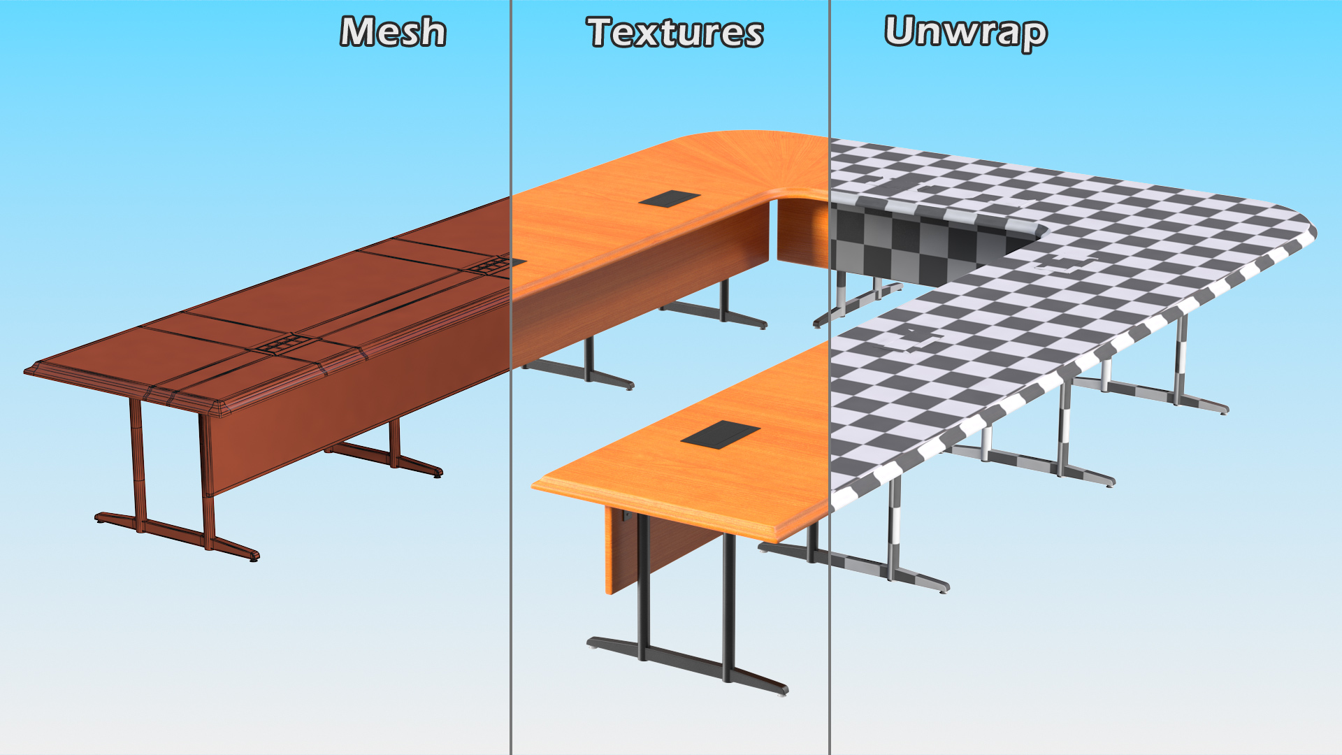 3D Modern U Shape Conference Table
