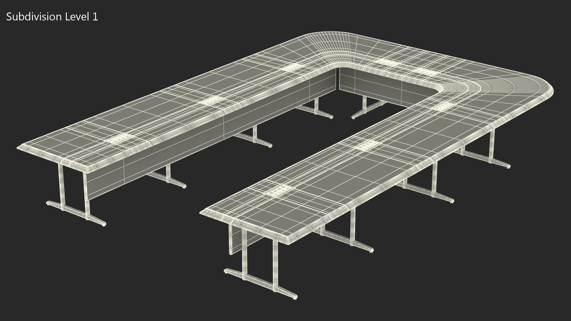 3D Modern U Shape Conference Table