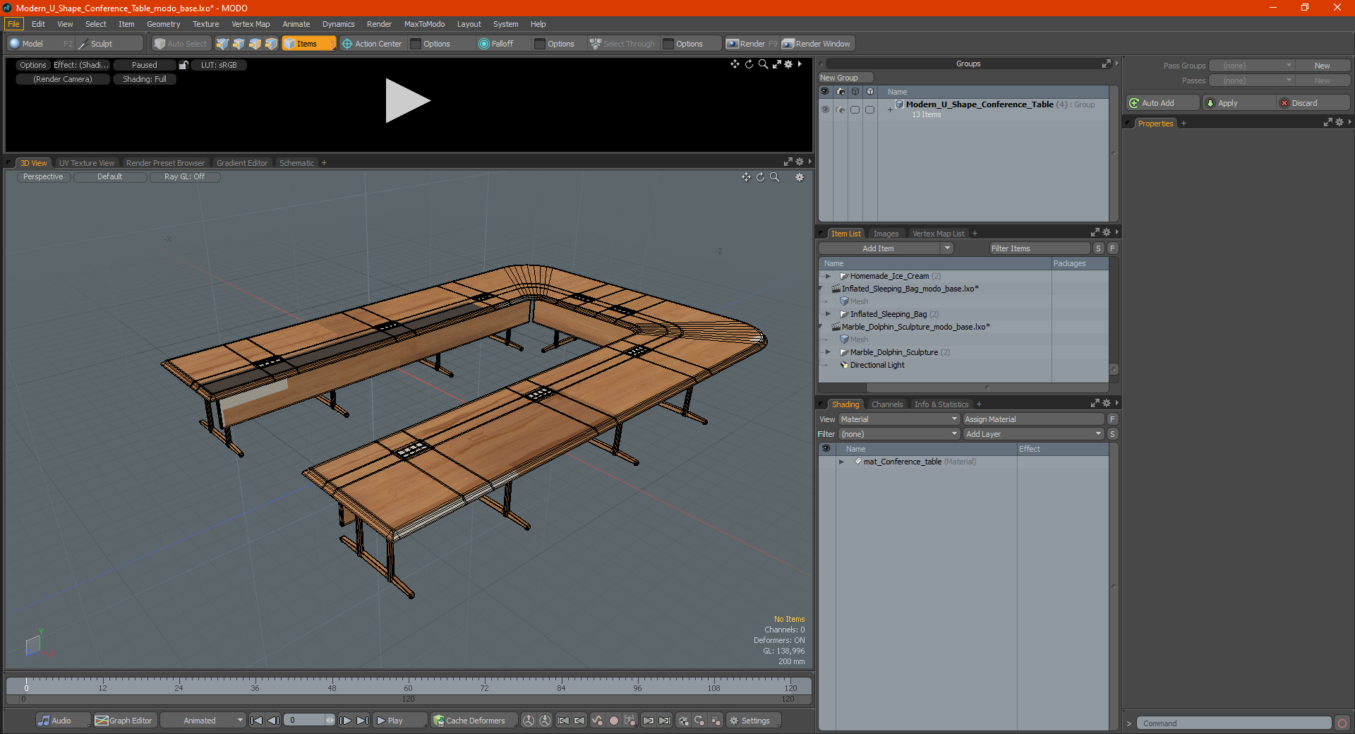 3D Modern U Shape Conference Table