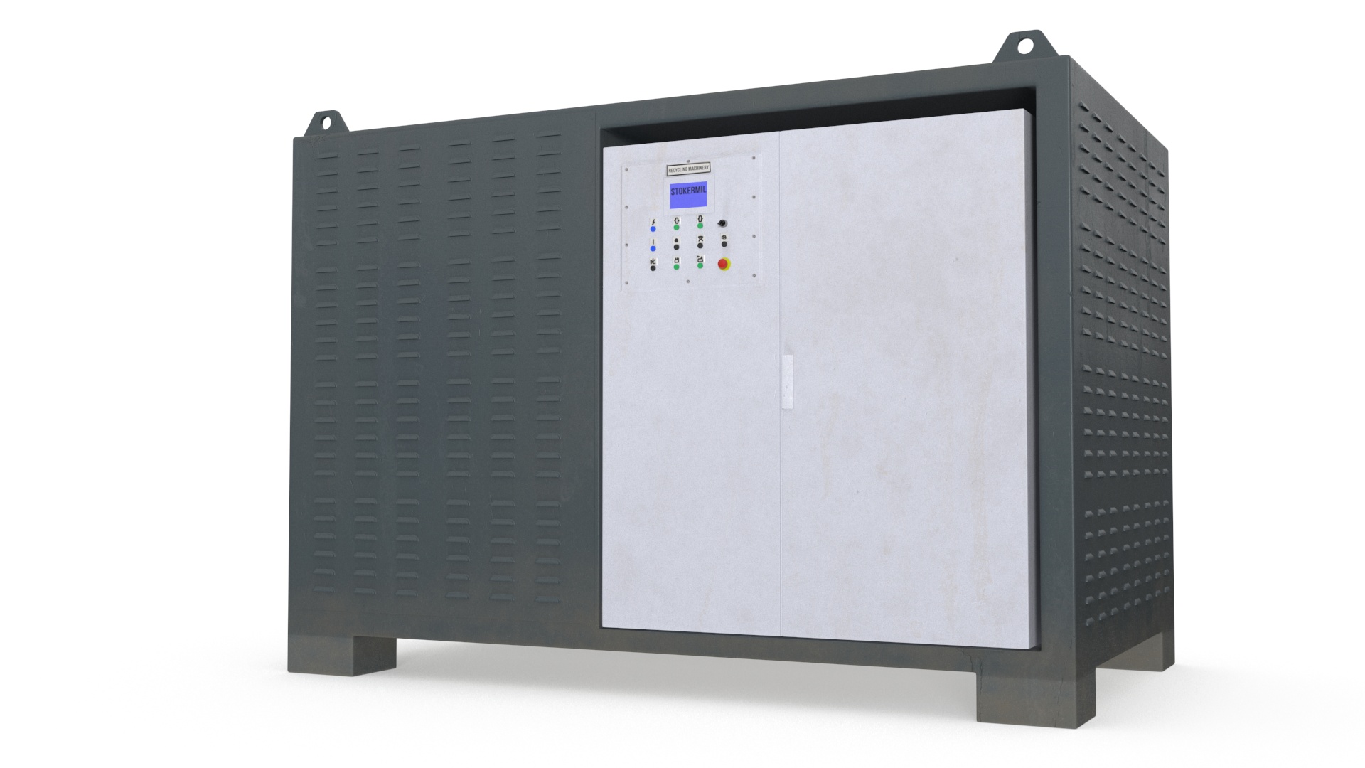 3D Working Industrial Metal Shredder model