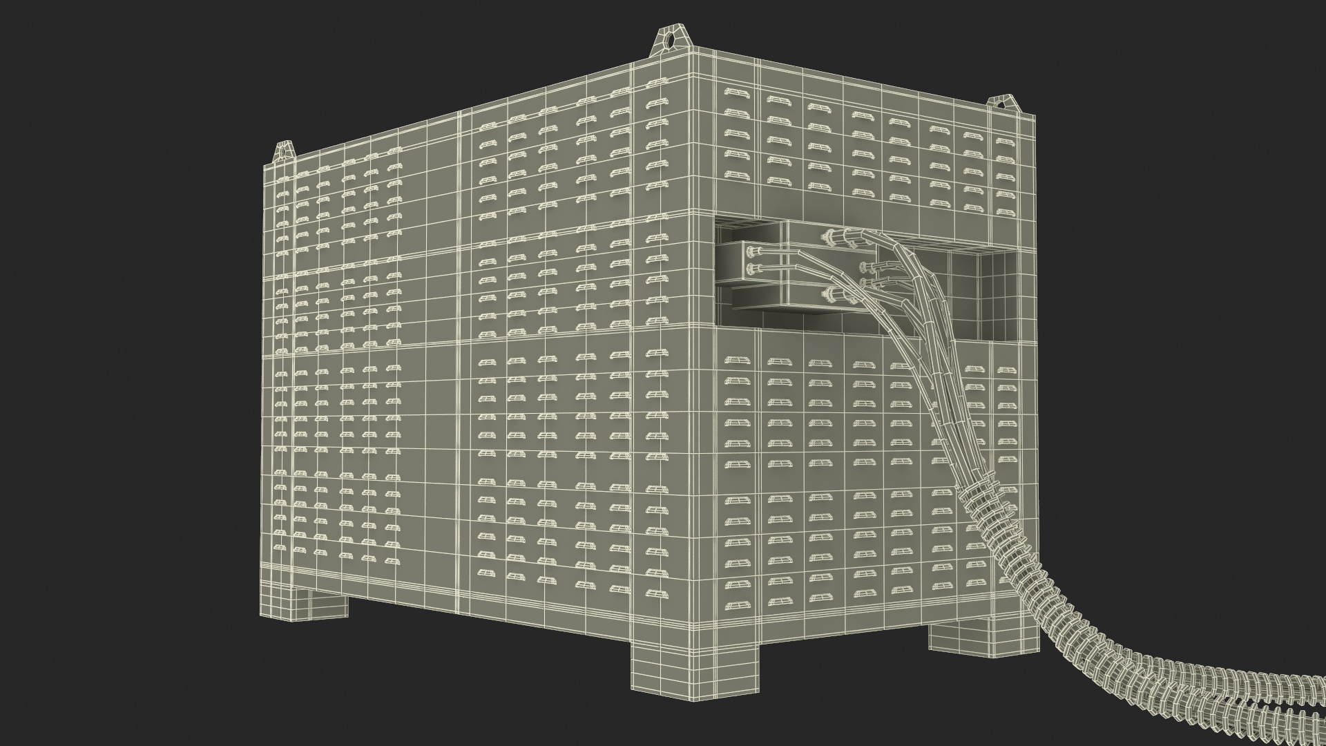 3D Working Industrial Metal Shredder model
