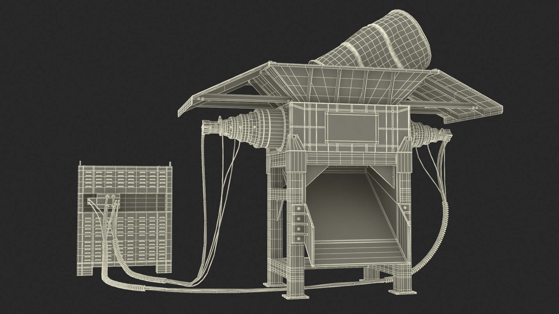 3D Working Industrial Metal Shredder model
