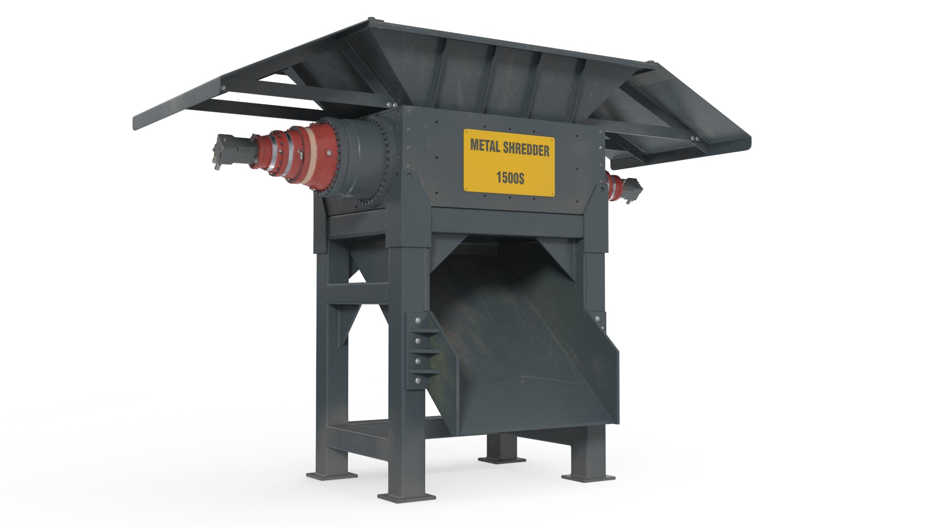 3D Working Industrial Metal Shredder model