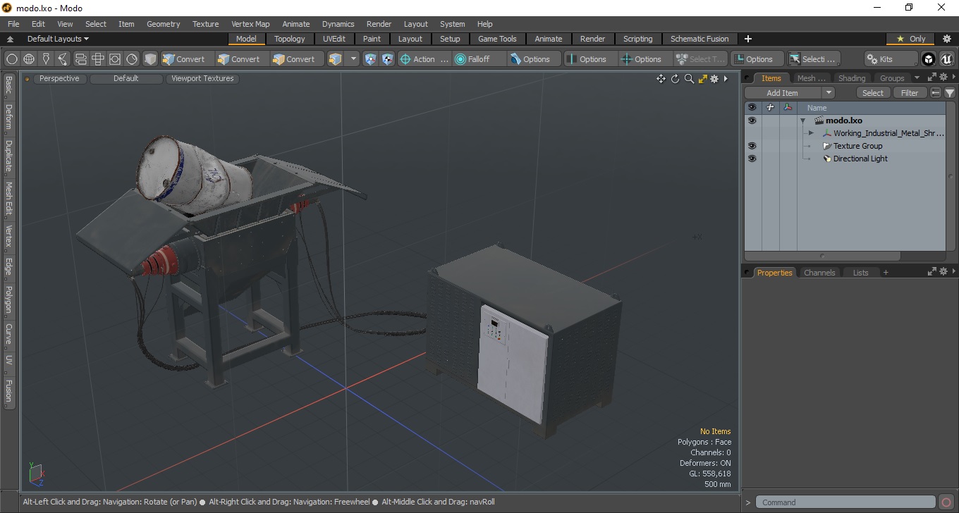 3D Working Industrial Metal Shredder model