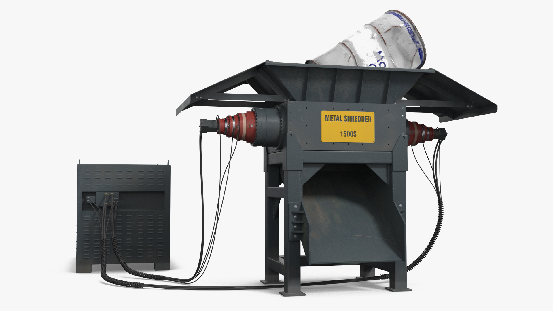 3D Working Industrial Metal Shredder model