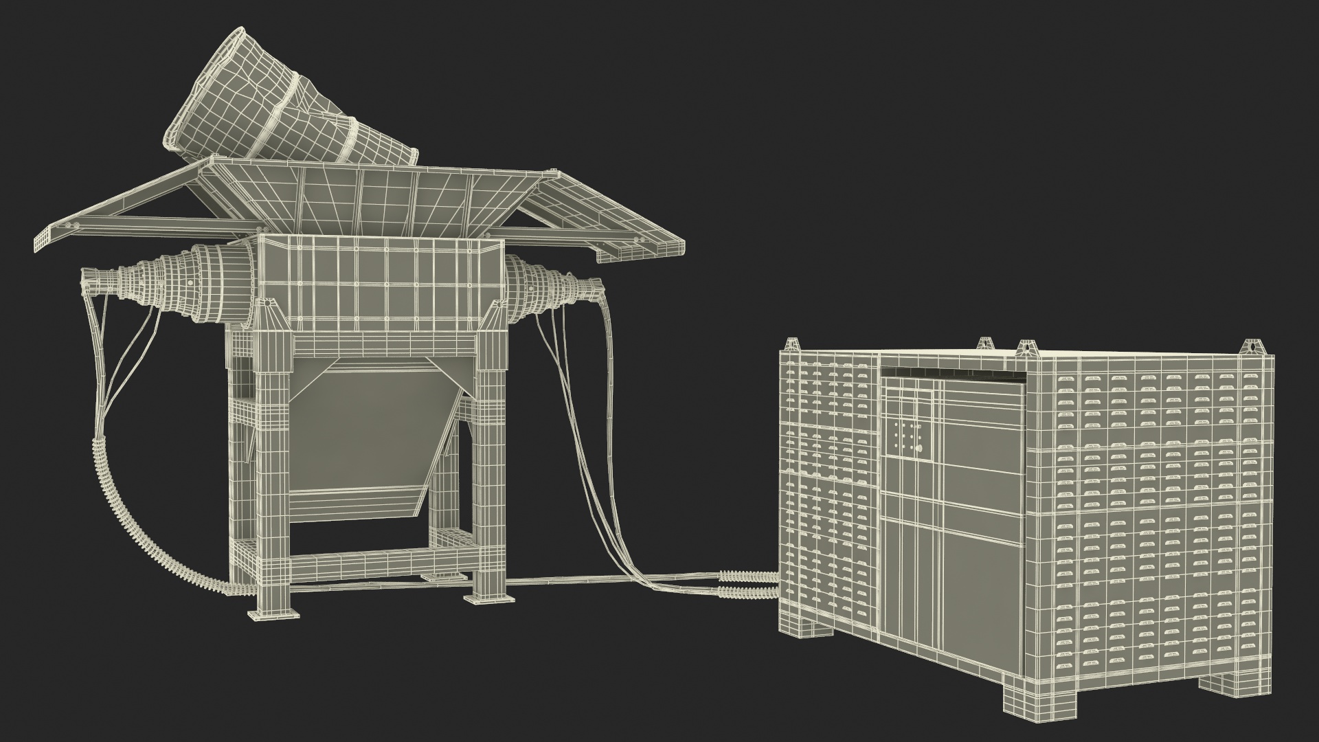 3D Working Industrial Metal Shredder model