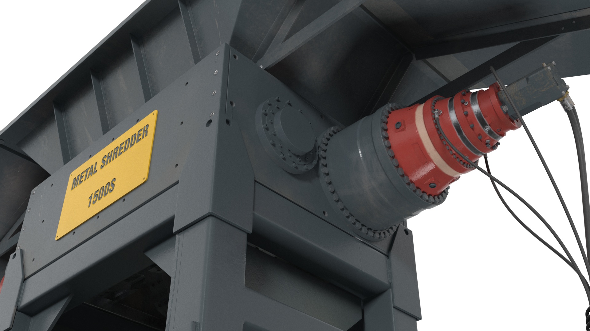 3D Working Industrial Metal Shredder model