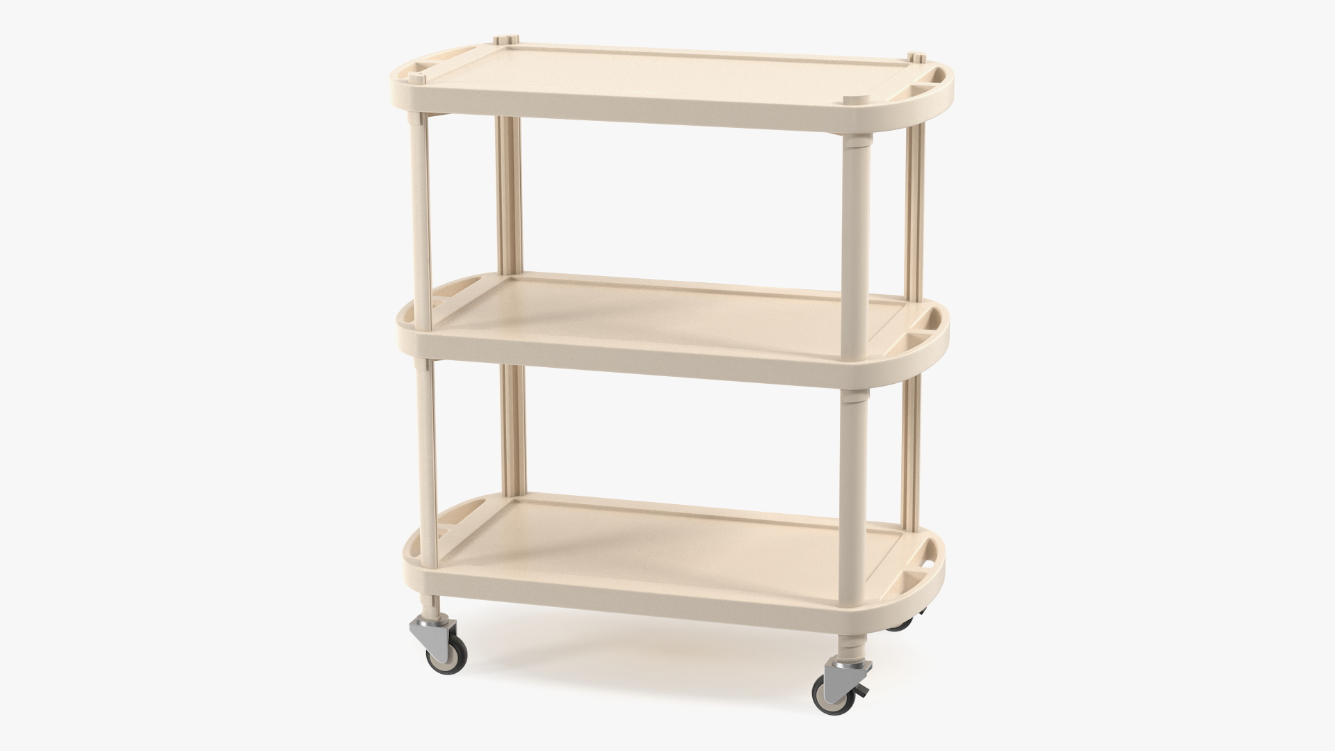 Hospital Rolling Cart Beige 3D