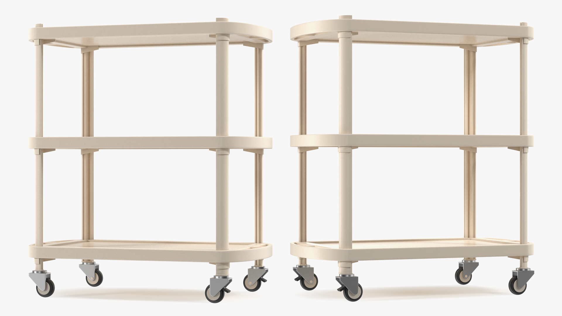 Hospital Rolling Cart Beige 3D