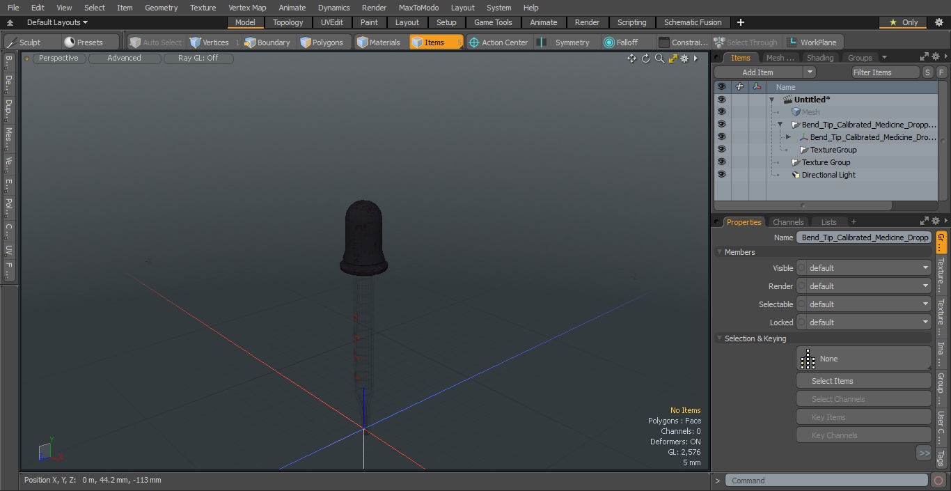 3D model Bend Tip Calibrated Medicine Dropper 1ml