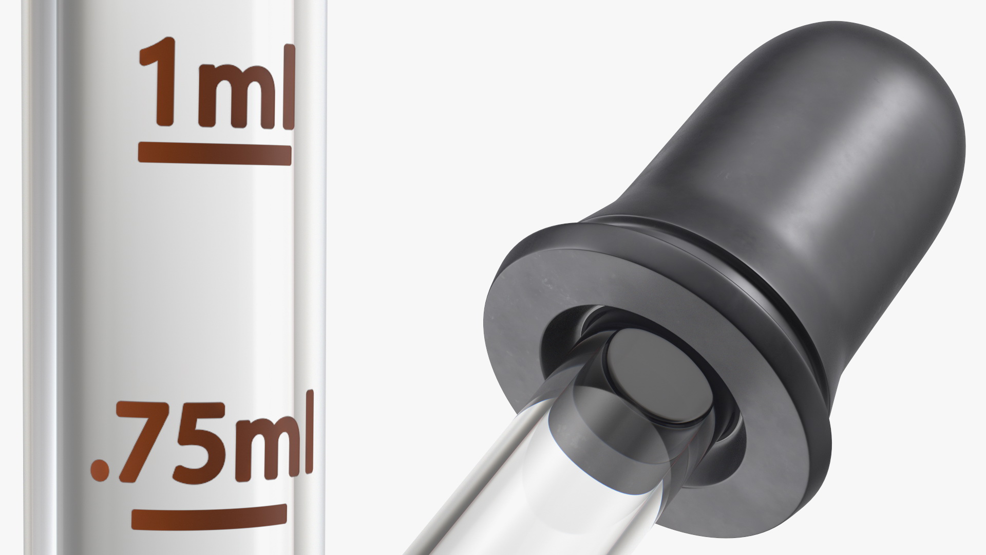 3D model Bend Tip Calibrated Medicine Dropper 1ml