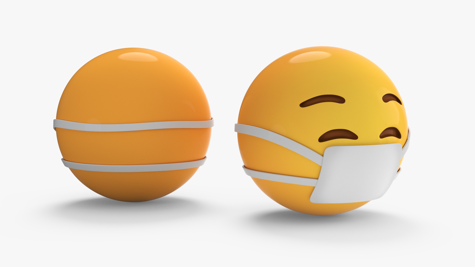 3D Emoji Face with Medical Mask model