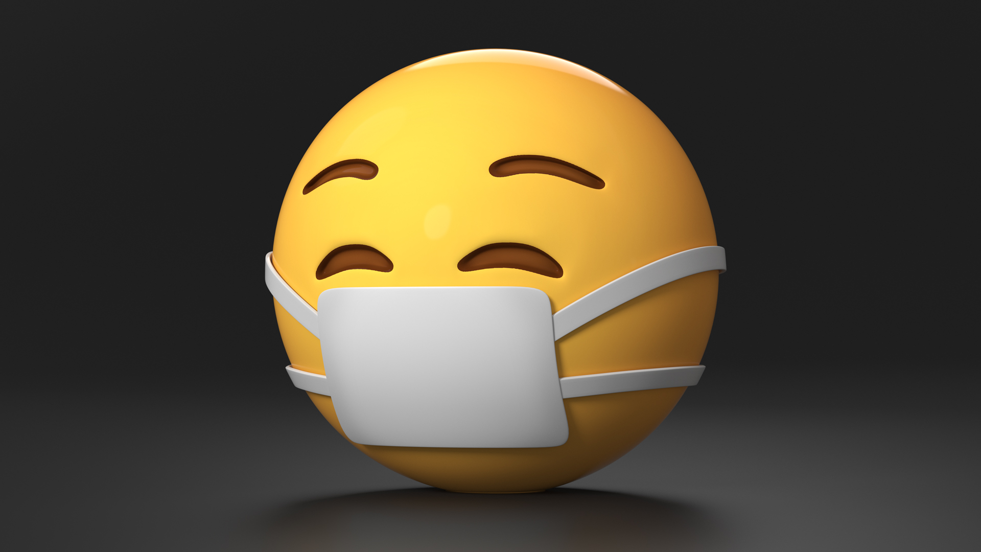 3D Emoji Face with Medical Mask model