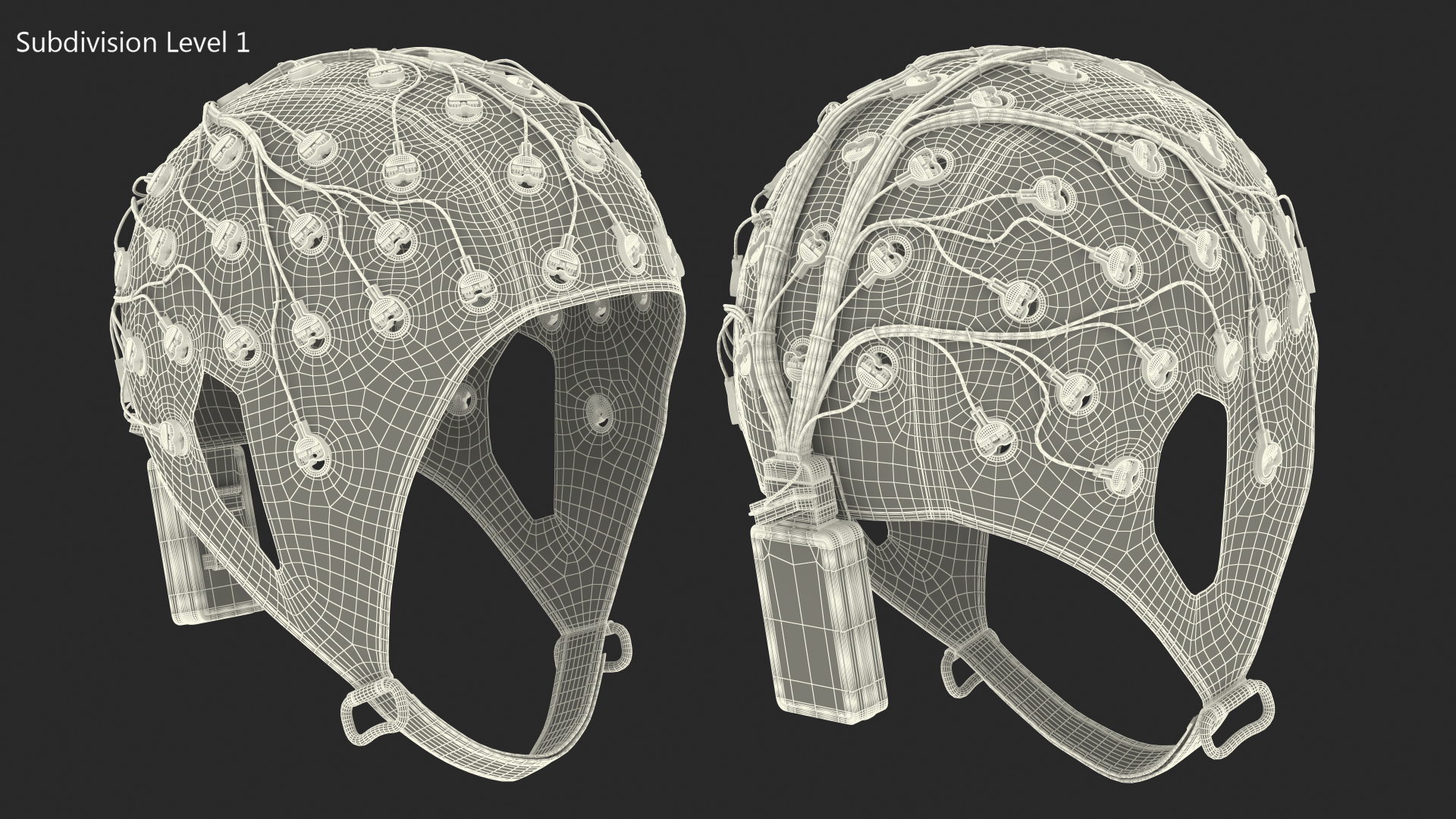 3D Electroencephalography EEG Cap White