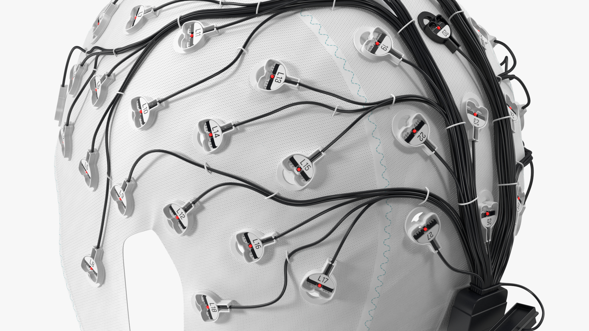 3D Electroencephalography EEG Cap White