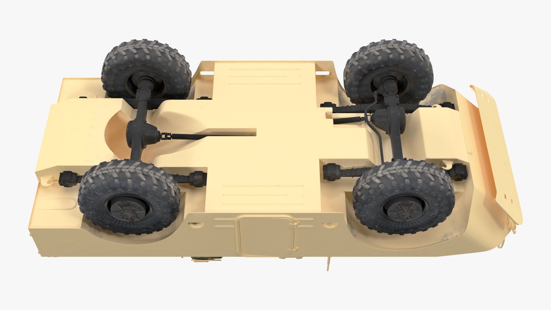 3D model BRDM 2 Amphibious Vehicle Yellow Simple Interior Rigged