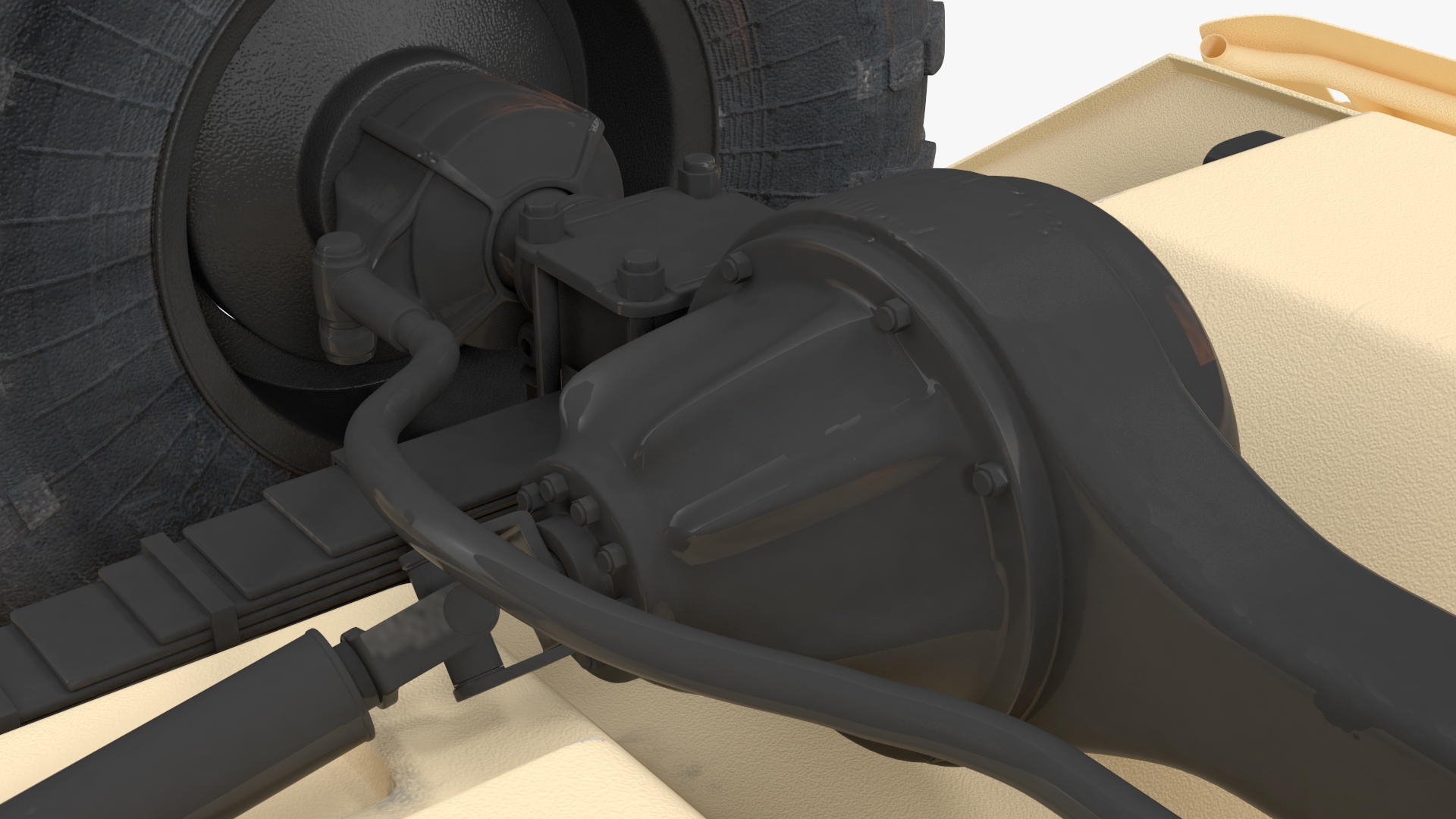 3D model BRDM 2 Amphibious Vehicle Yellow Simple Interior Rigged