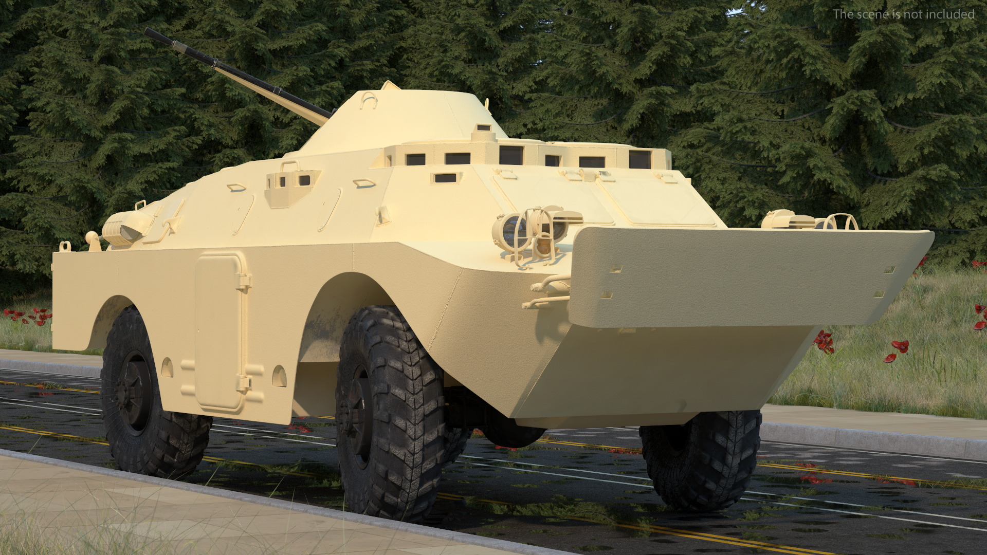3D model BRDM 2 Amphibious Vehicle Yellow Simple Interior Rigged