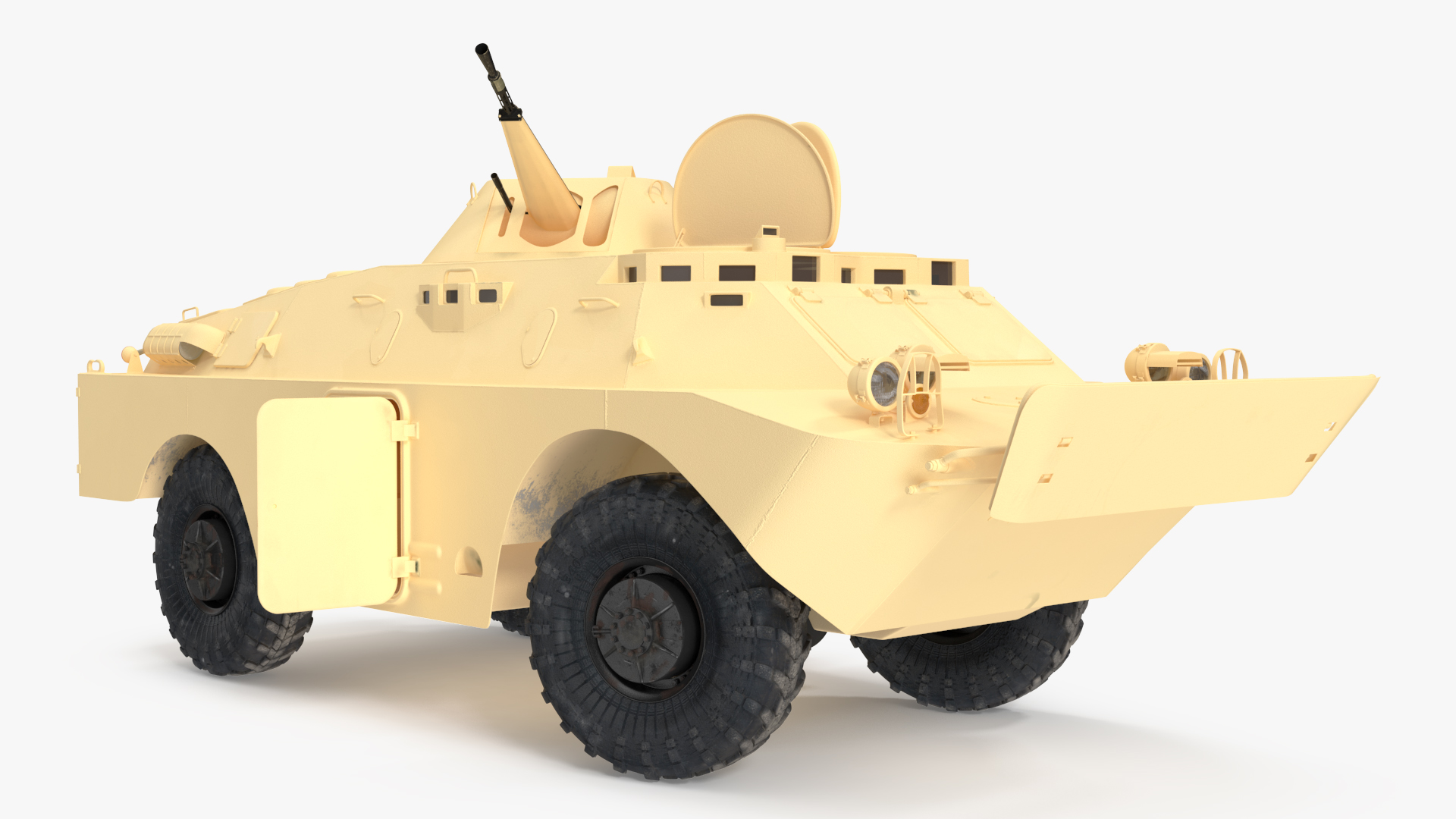 3D model BRDM 2 Amphibious Vehicle Yellow Simple Interior Rigged