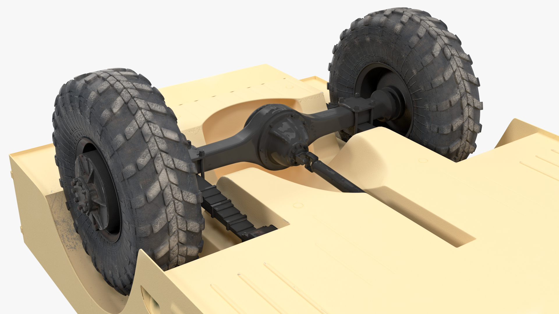 3D model BRDM 2 Amphibious Vehicle Yellow Simple Interior Rigged