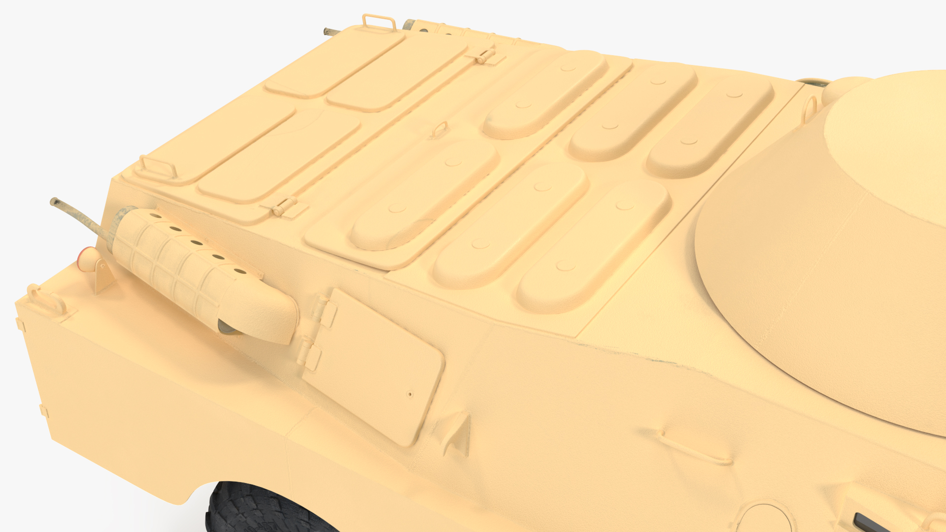 3D model BRDM 2 Amphibious Vehicle Yellow Simple Interior Rigged