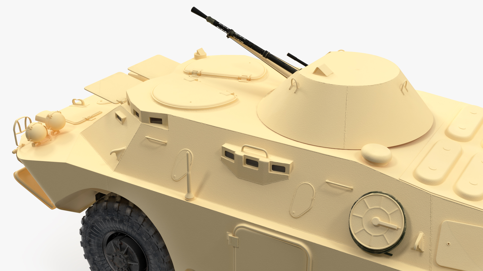3D model BRDM 2 Amphibious Vehicle Yellow Simple Interior Rigged