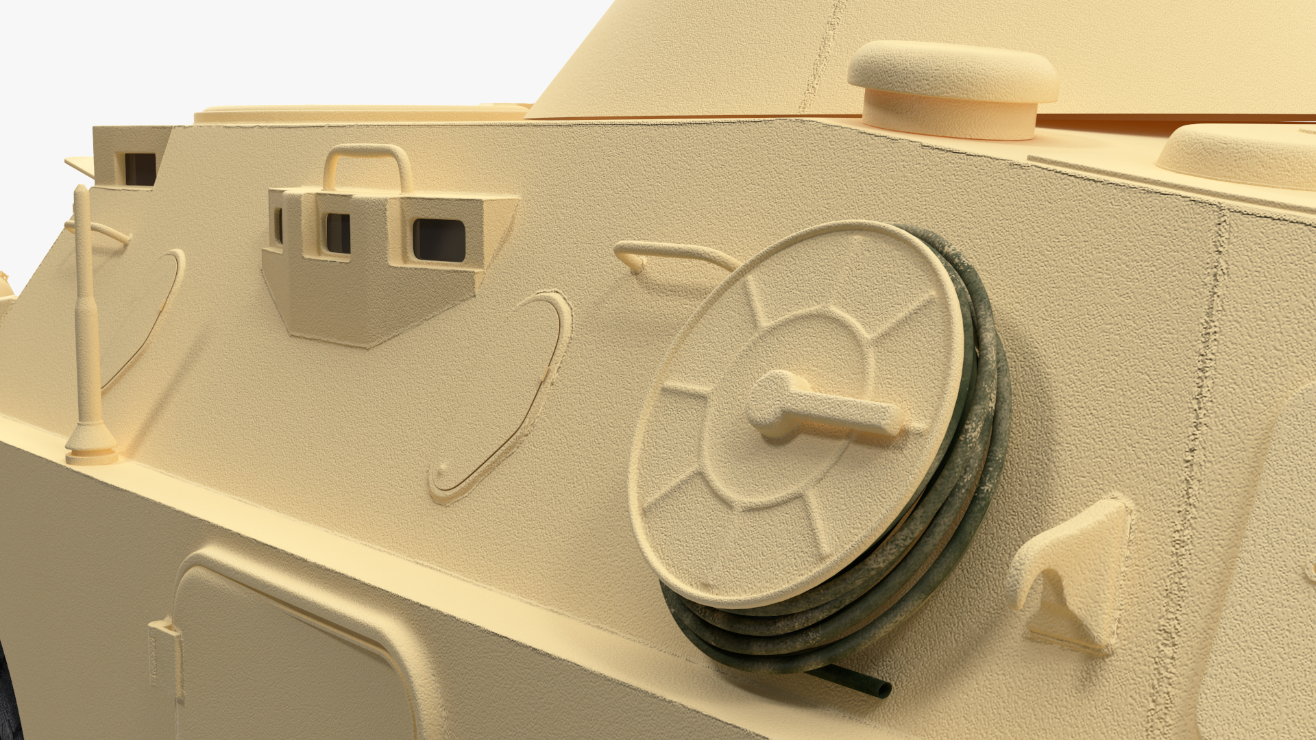 3D model BRDM 2 Amphibious Vehicle Yellow Simple Interior Rigged