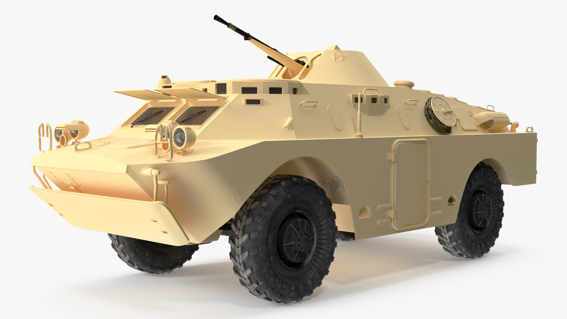 3D model BRDM 2 Amphibious Vehicle Yellow Simple Interior Rigged