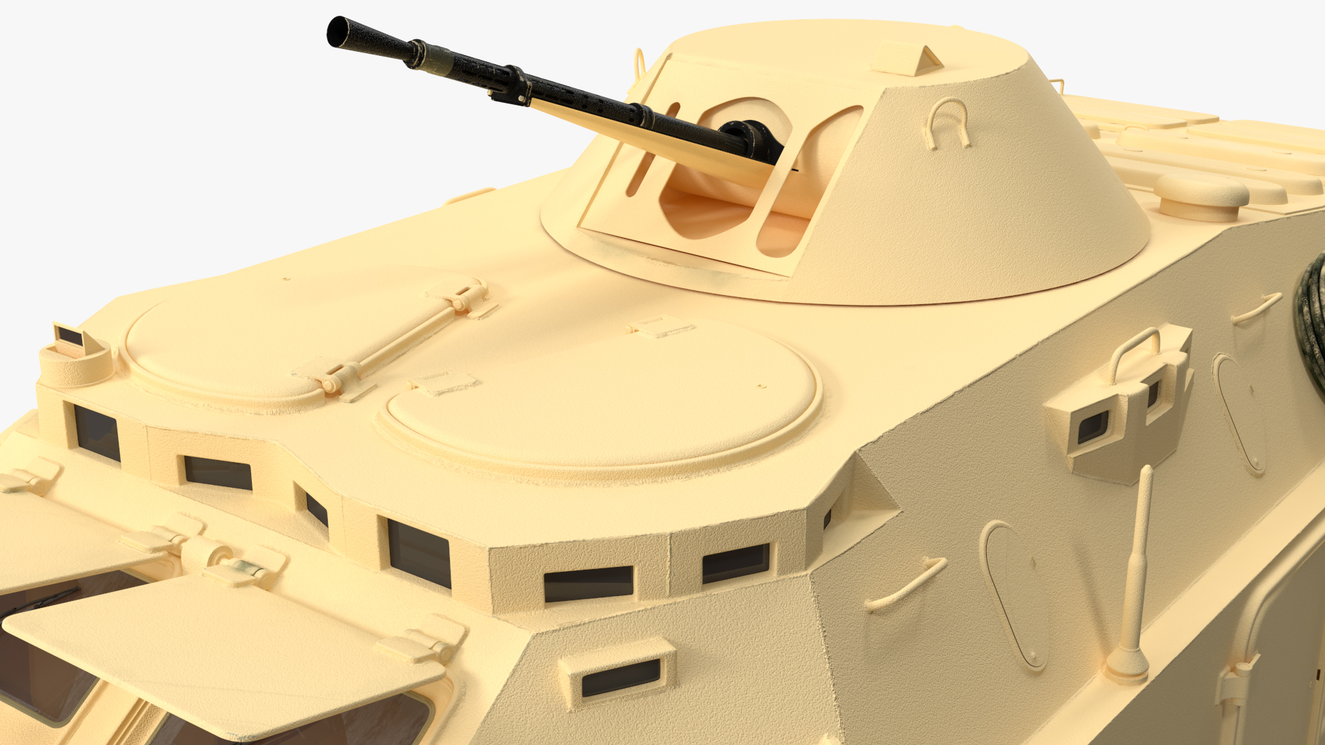 3D model BRDM 2 Amphibious Vehicle Yellow Simple Interior Rigged