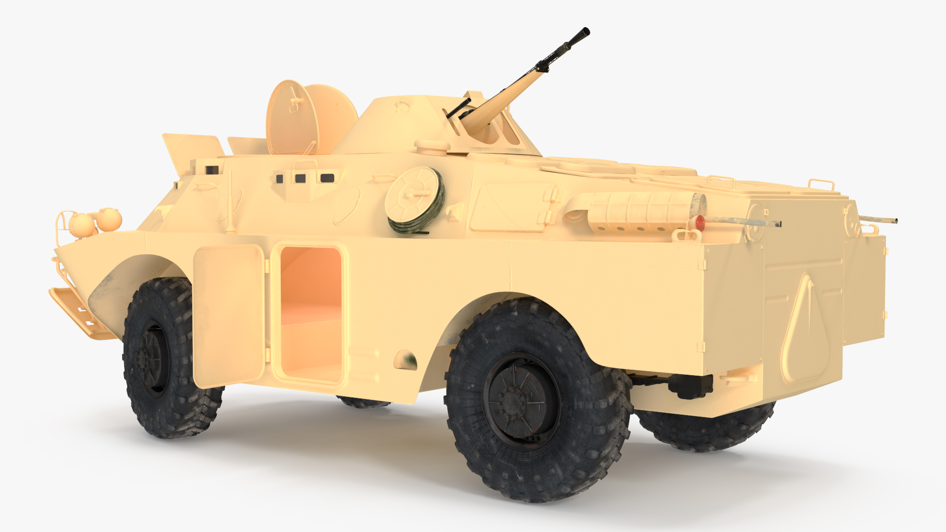 3D model BRDM 2 Amphibious Vehicle Yellow Simple Interior Rigged