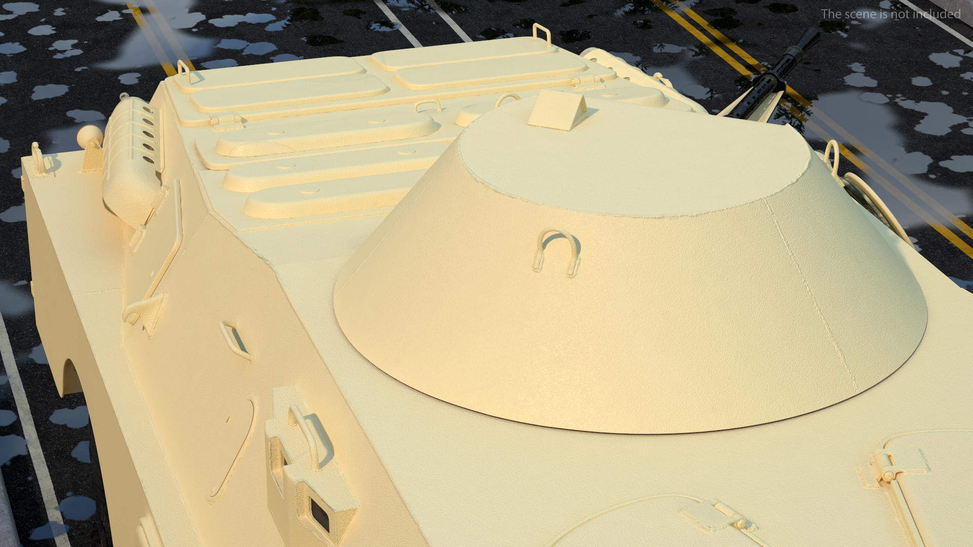 3D model BRDM 2 Amphibious Vehicle Yellow Simple Interior Rigged