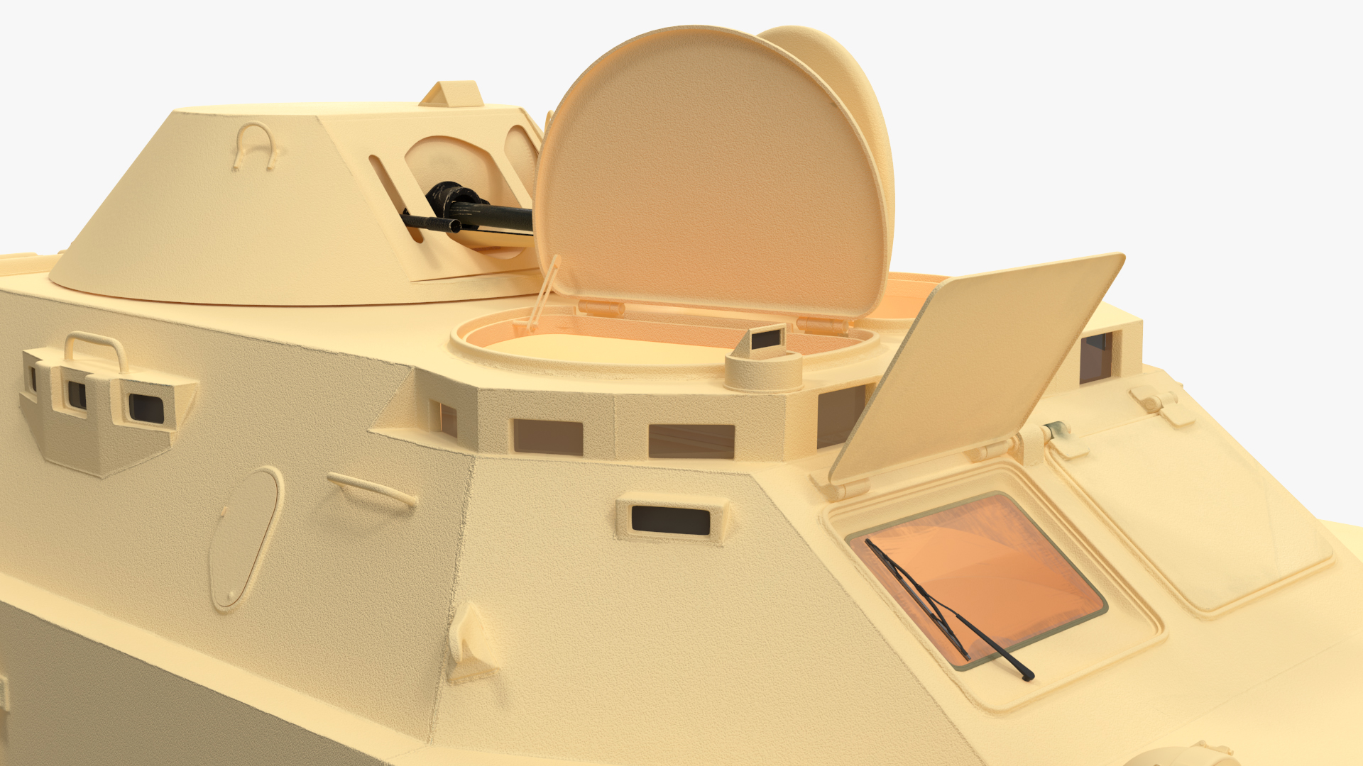 3D model BRDM 2 Amphibious Vehicle Yellow Simple Interior Rigged