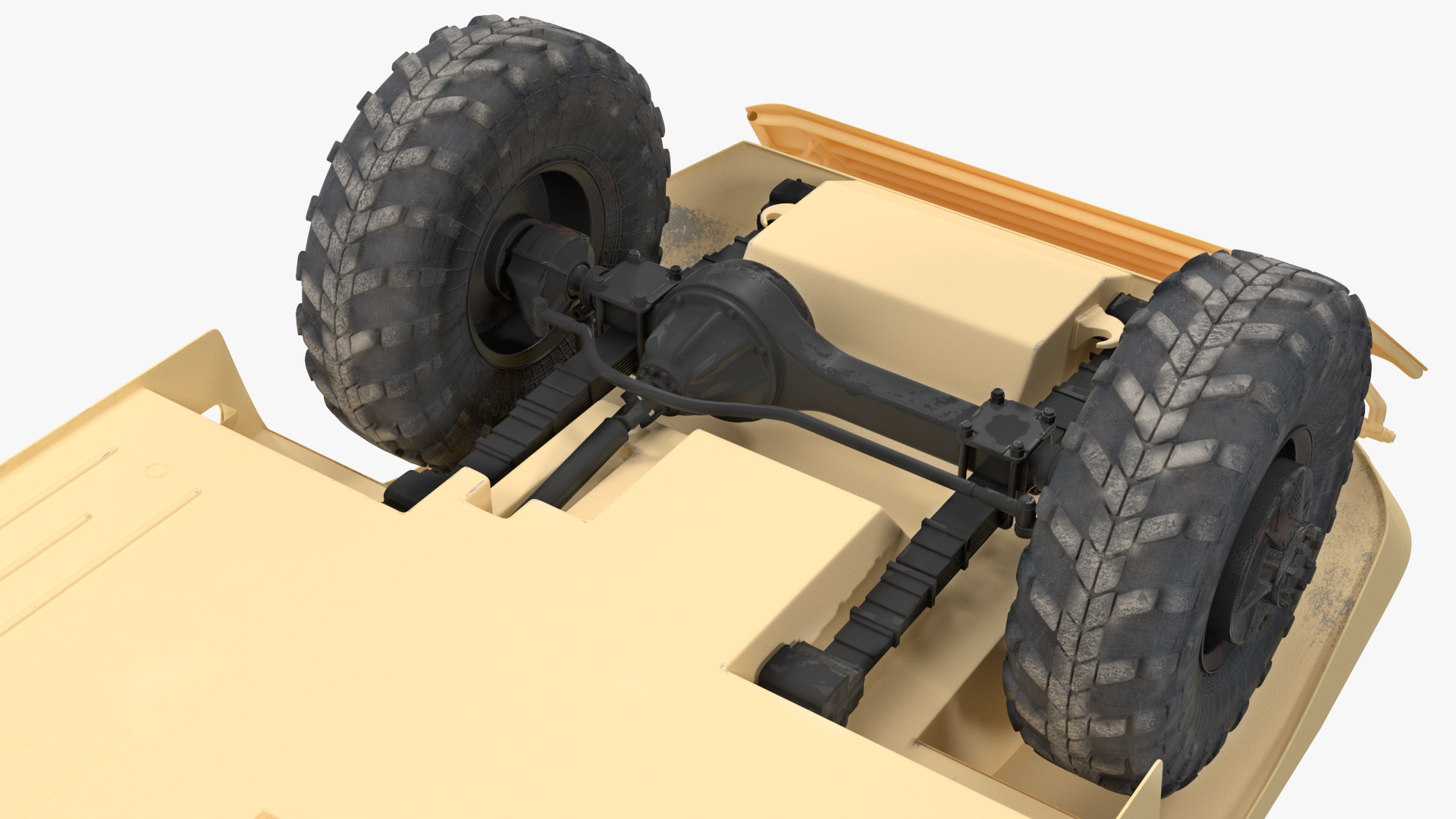 3D model BRDM 2 Amphibious Vehicle Yellow Simple Interior Rigged