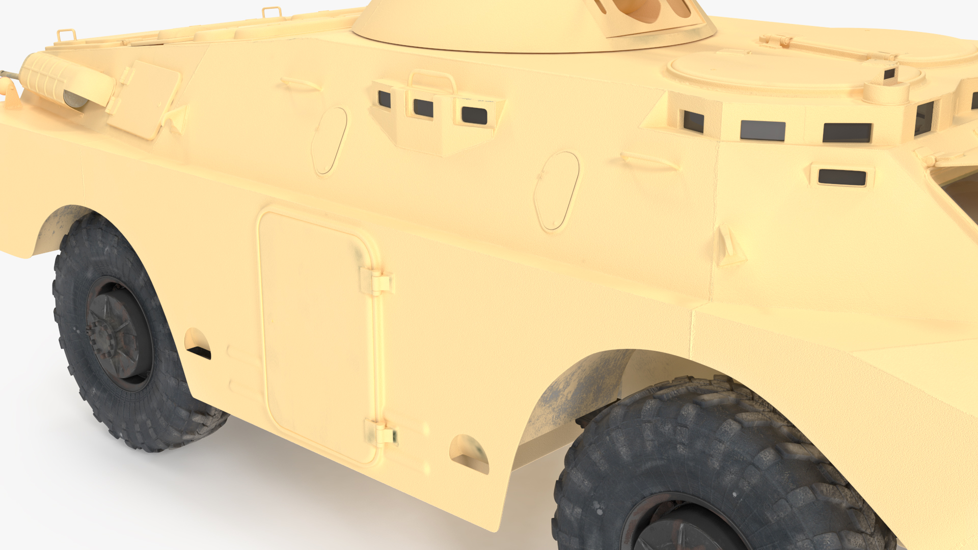 3D model BRDM 2 Amphibious Vehicle Yellow Simple Interior Rigged