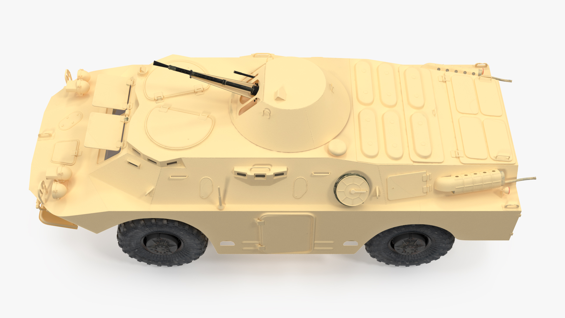 3D model BRDM 2 Amphibious Vehicle Yellow Simple Interior Rigged