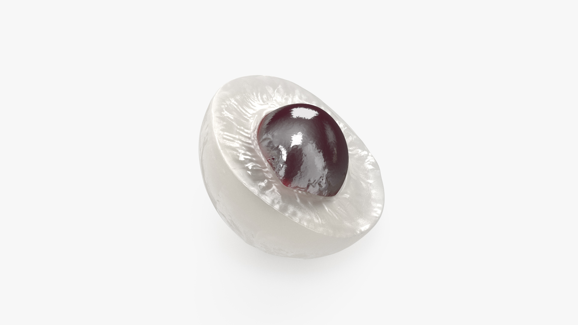 Half Peeled Longan Fruit 3D model