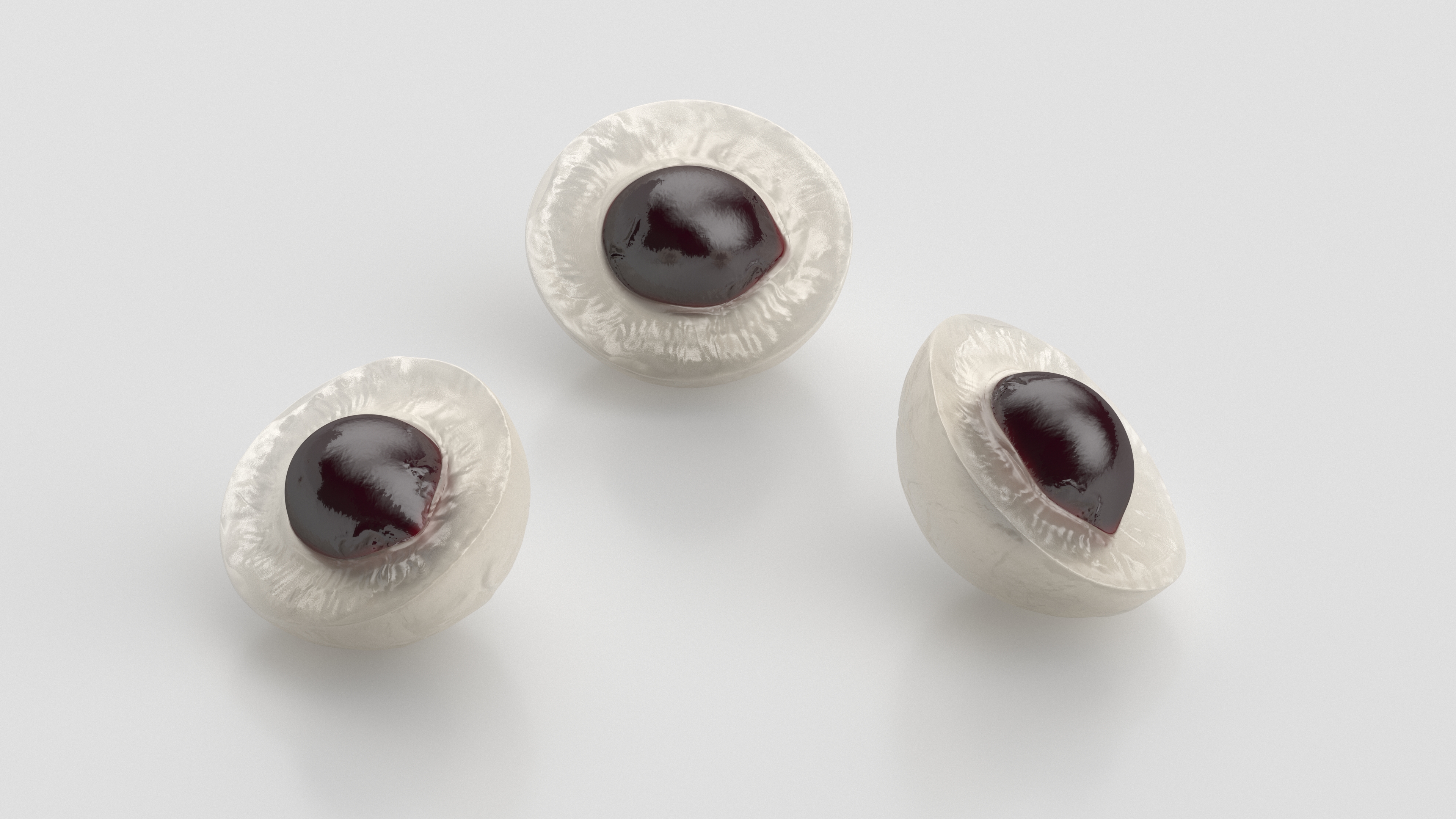 Half Peeled Longan Fruit 3D model