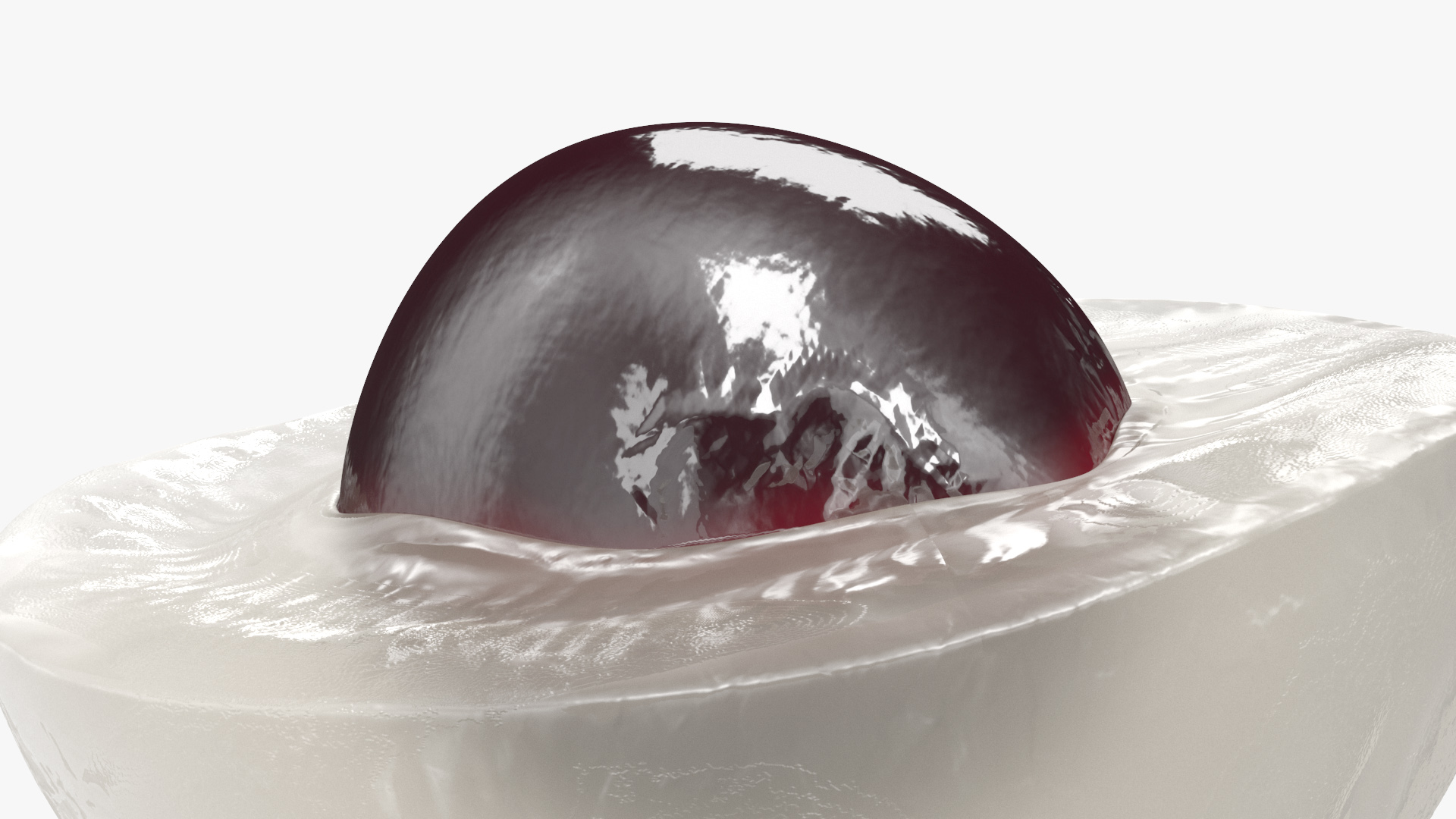 Half Peeled Longan Fruit 3D model