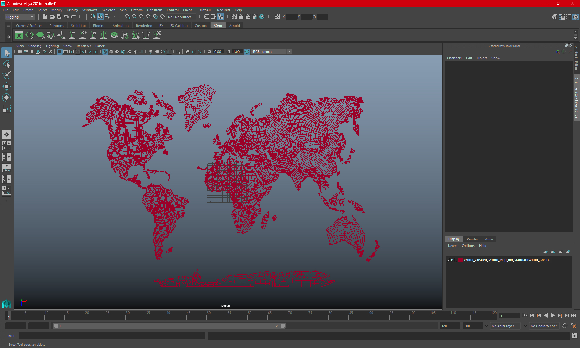 Wood Created World Map 3D
