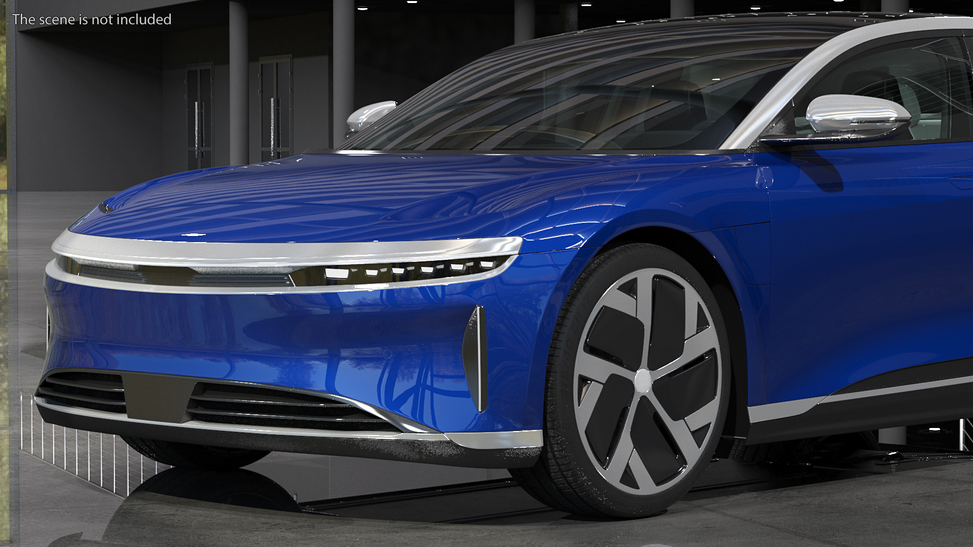 3D Electric Luxury Sedan Rigged model