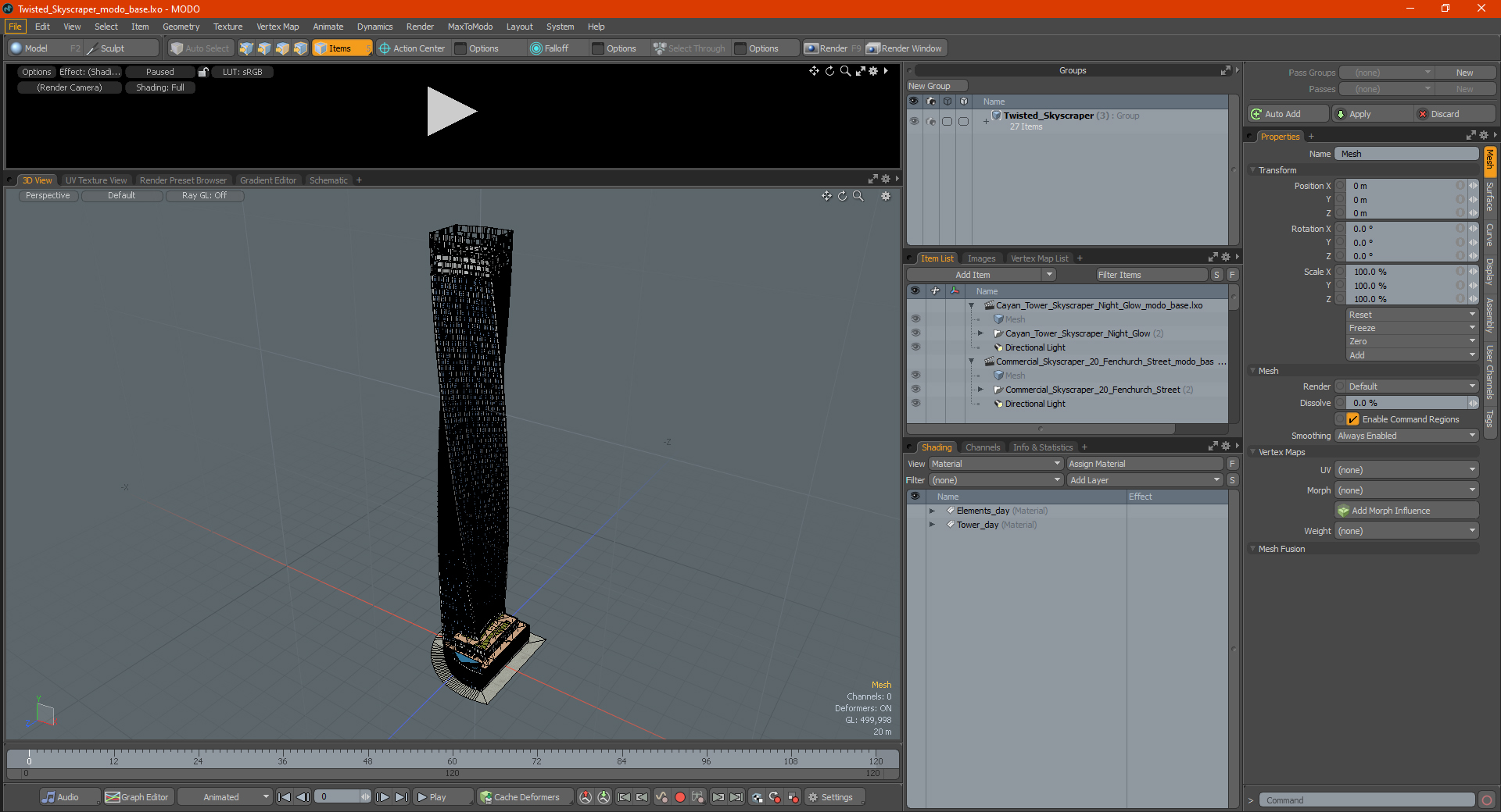 3D Twisted Skyscraper model