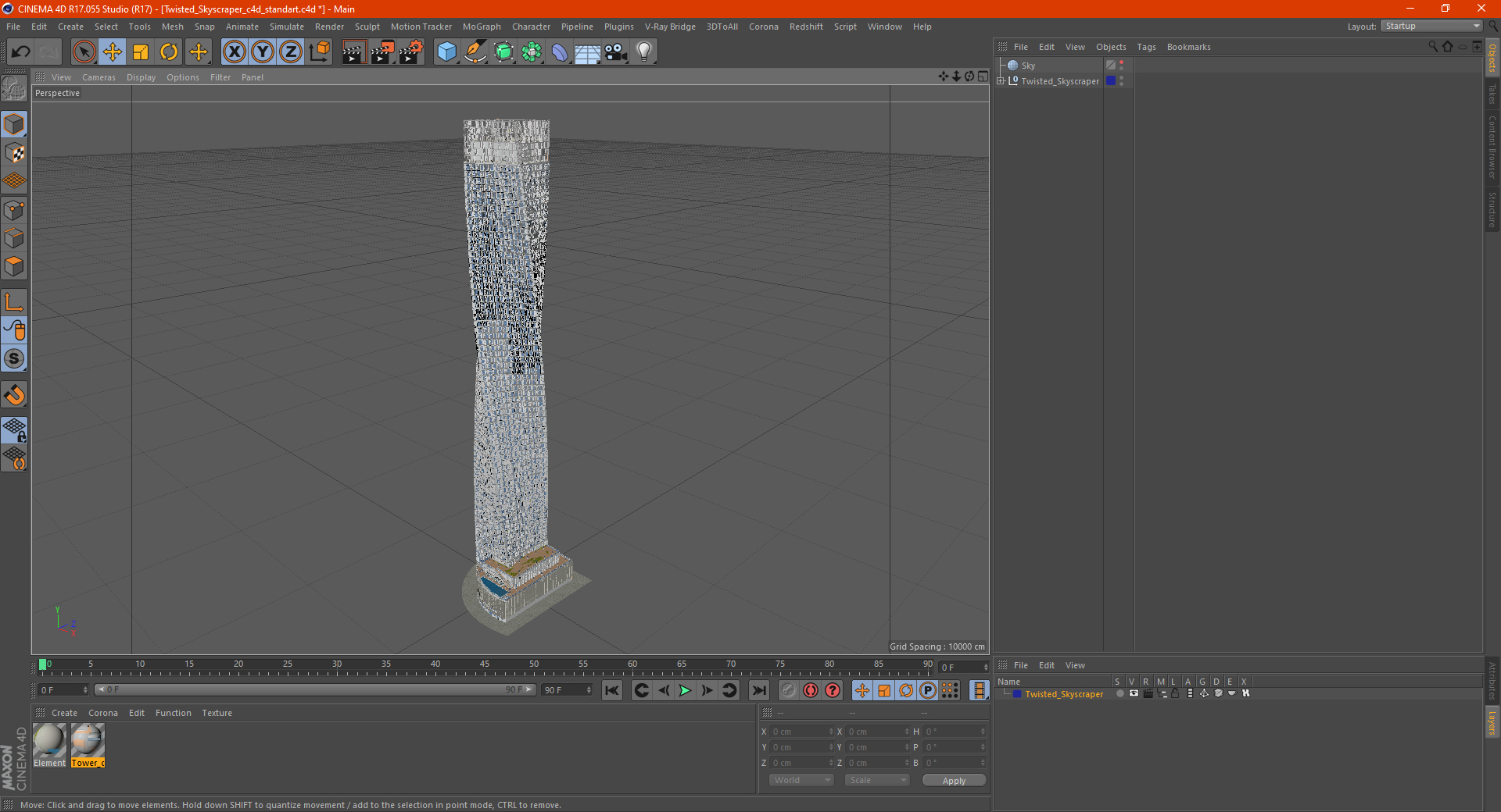 3D Twisted Skyscraper model