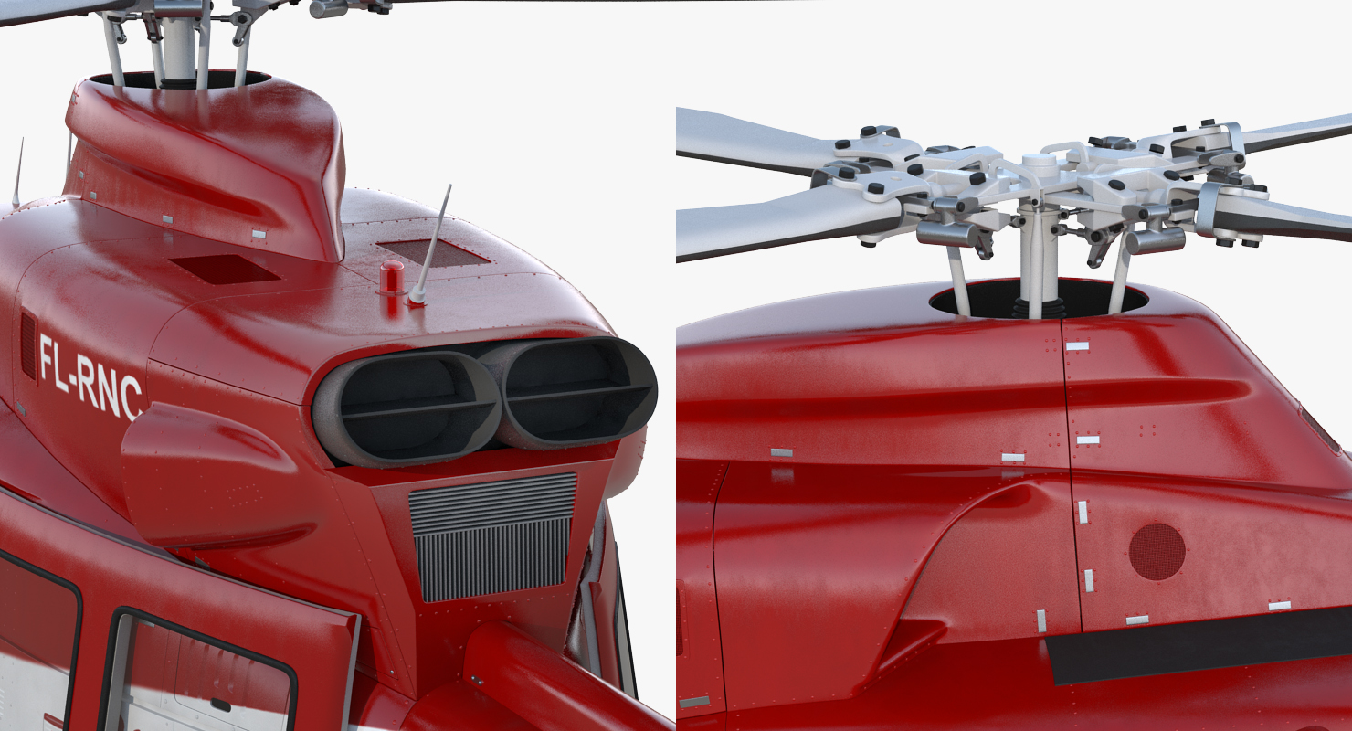 Bell 412 Medical Helicopter Rigged 3D model