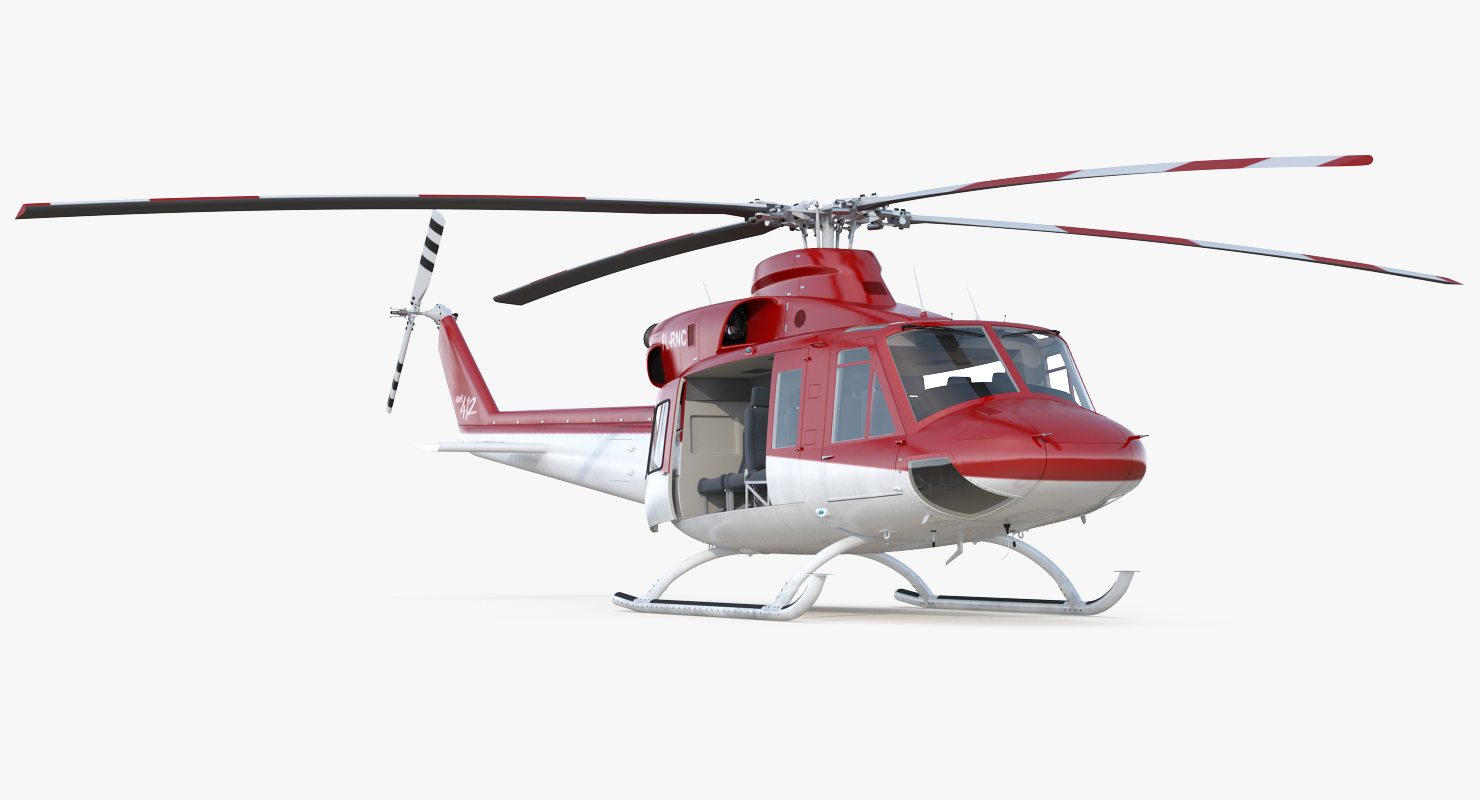 Bell 412 Medical Helicopter Rigged 3D model