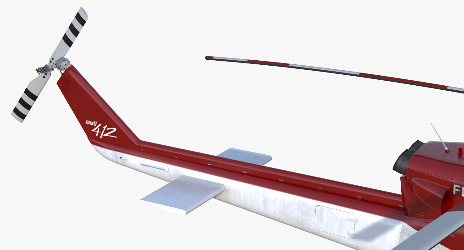 Bell 412 Medical Helicopter Rigged 3D model