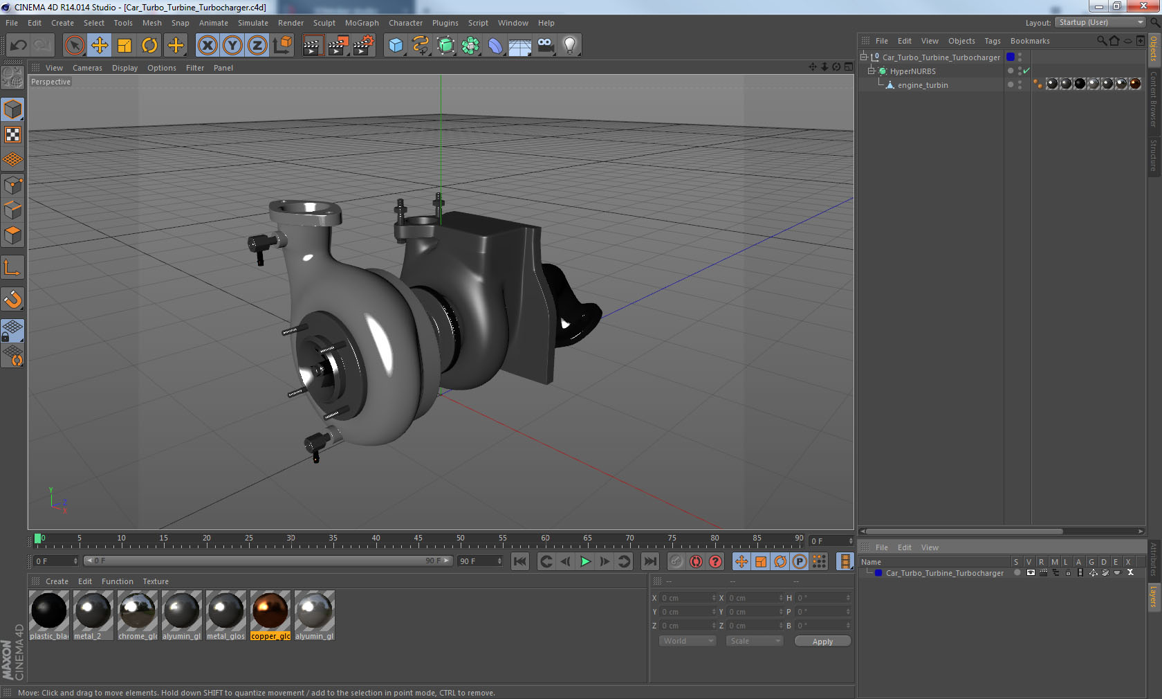 3D model Car Turbo Turbine Turbocharger