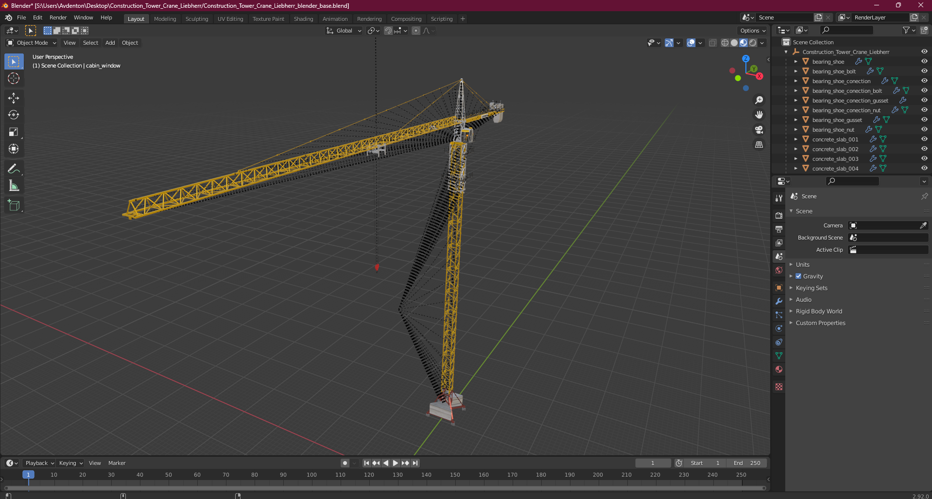 3D Construction Tower Crane Liebherr model